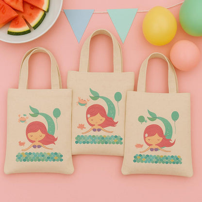 Mermaid Party Favor Bag – Cotton Mermaid Illustration