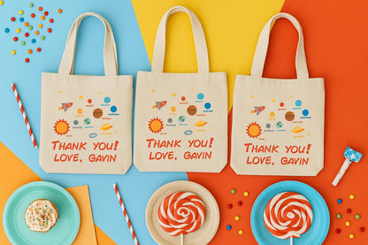 Custom Space Party Favor Bags - Set of Three Bags