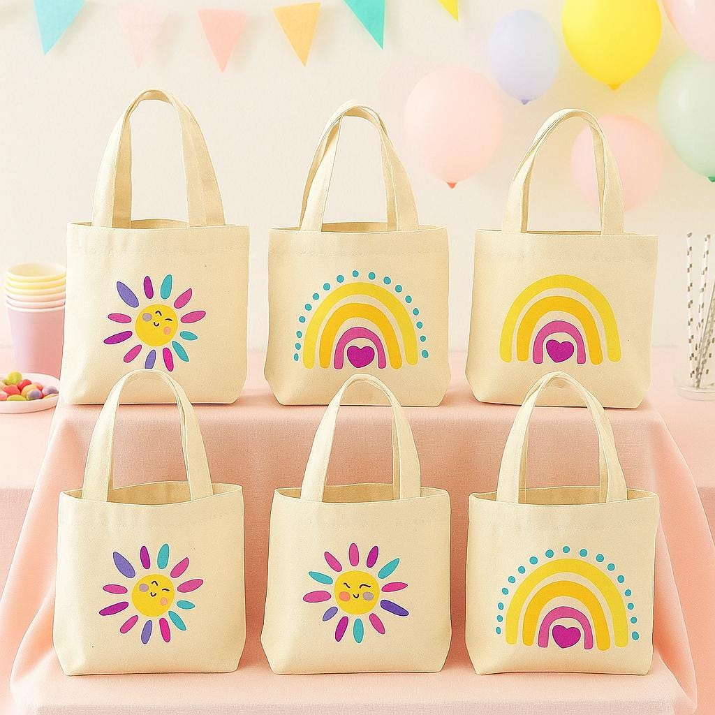 Rainbow Treat Bags, Sunshine Gift Bags, Rainbow Party Favor Bags, Rainbow Party Favors, Rainbow Party Bags, Sun, Rainbow Party, Rainbow Bags
