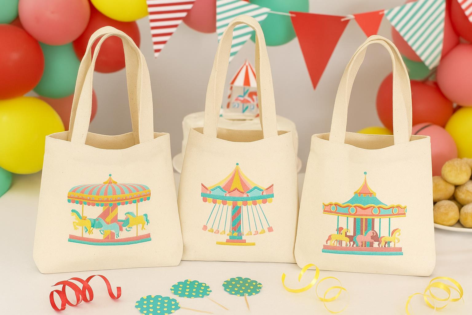 Carnival Party Favor Bags - Set of Three Bags