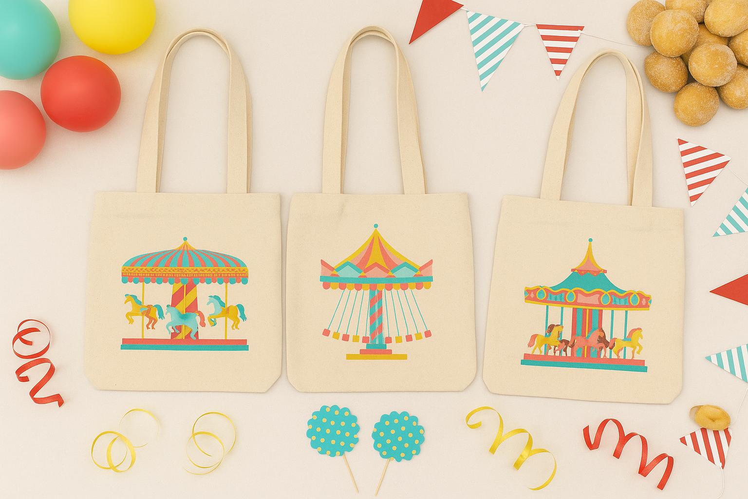 Carnival Party Favor Bags - Set of Three Bags