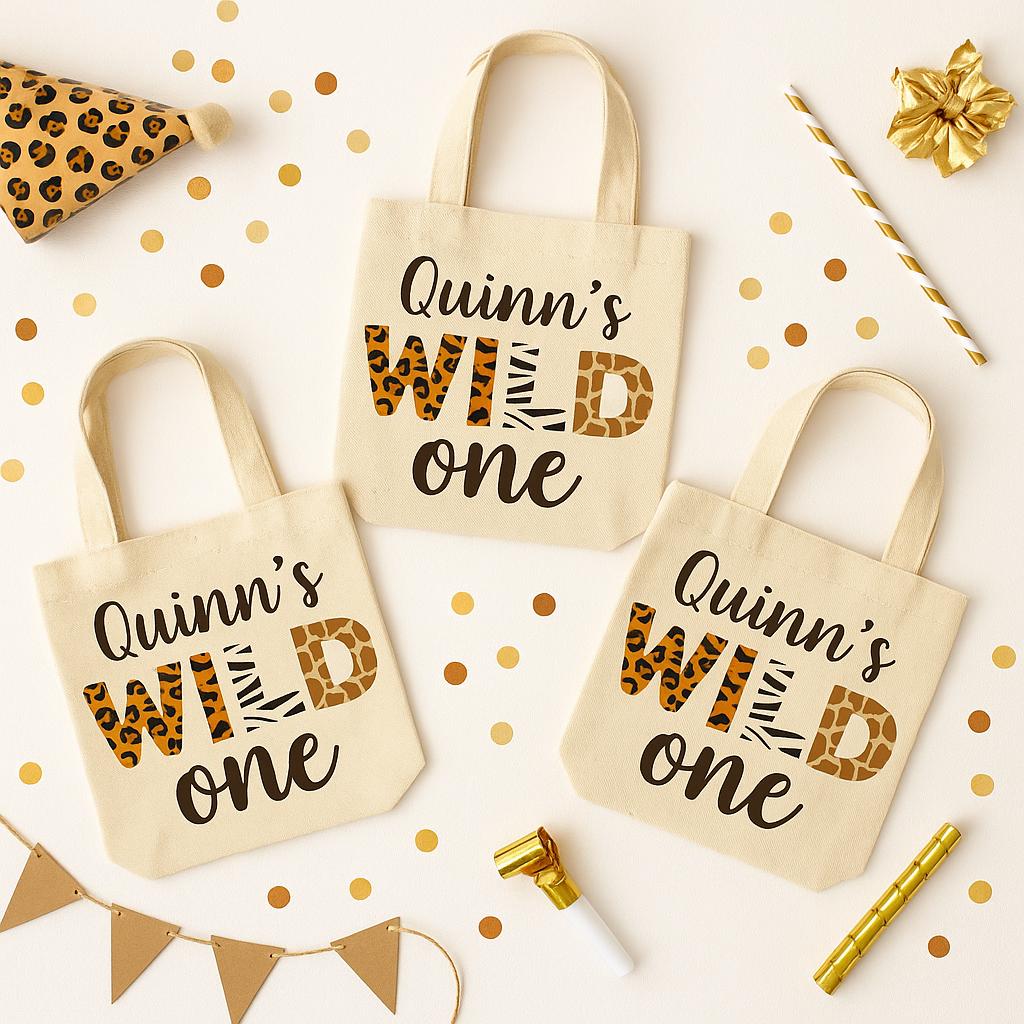Custom Wild One Party Favor Bags - Set of Three