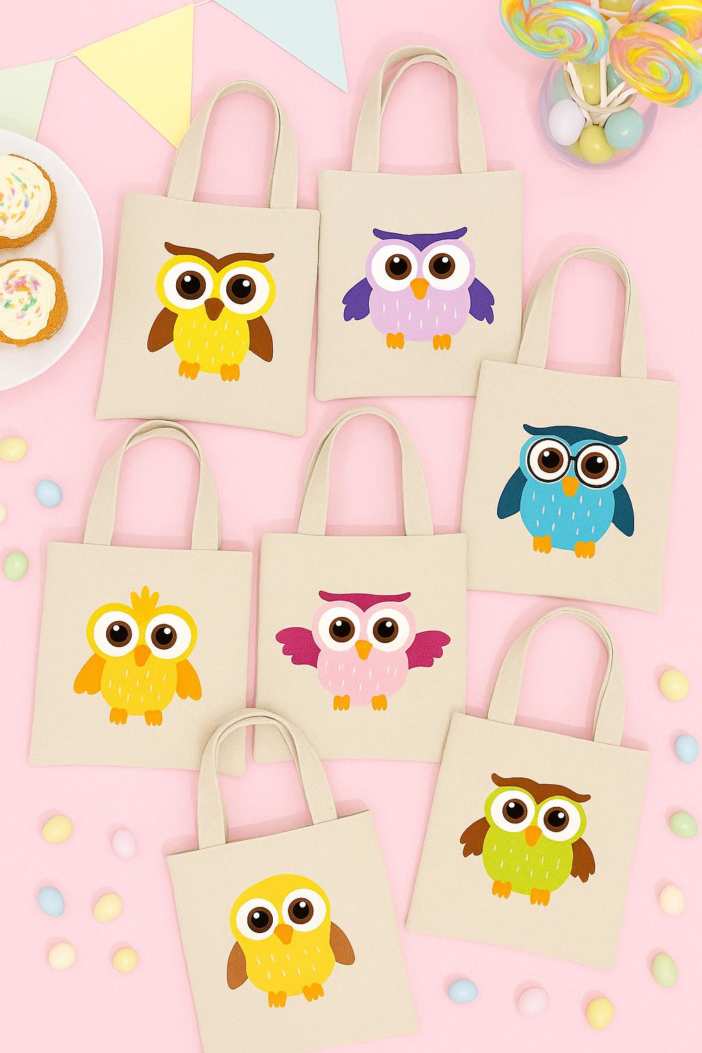 Owl Party Favor Bags - Set of Six Bags