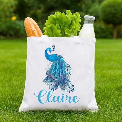 Custom Peacock Tote Bag