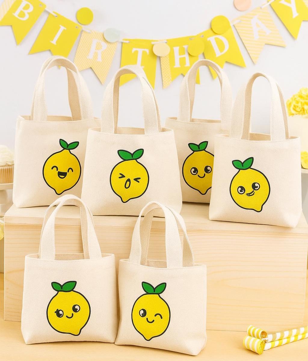 Lemon Party Favor Bags - Set of Three Bags