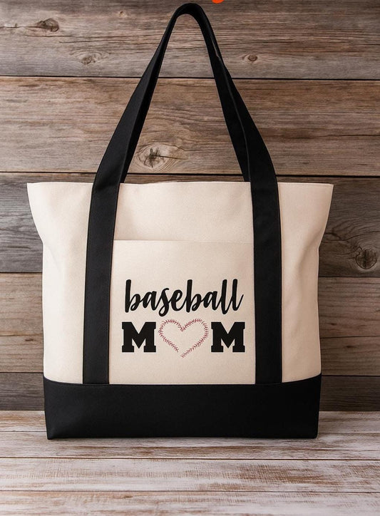 Baseball Mom Tote Bag