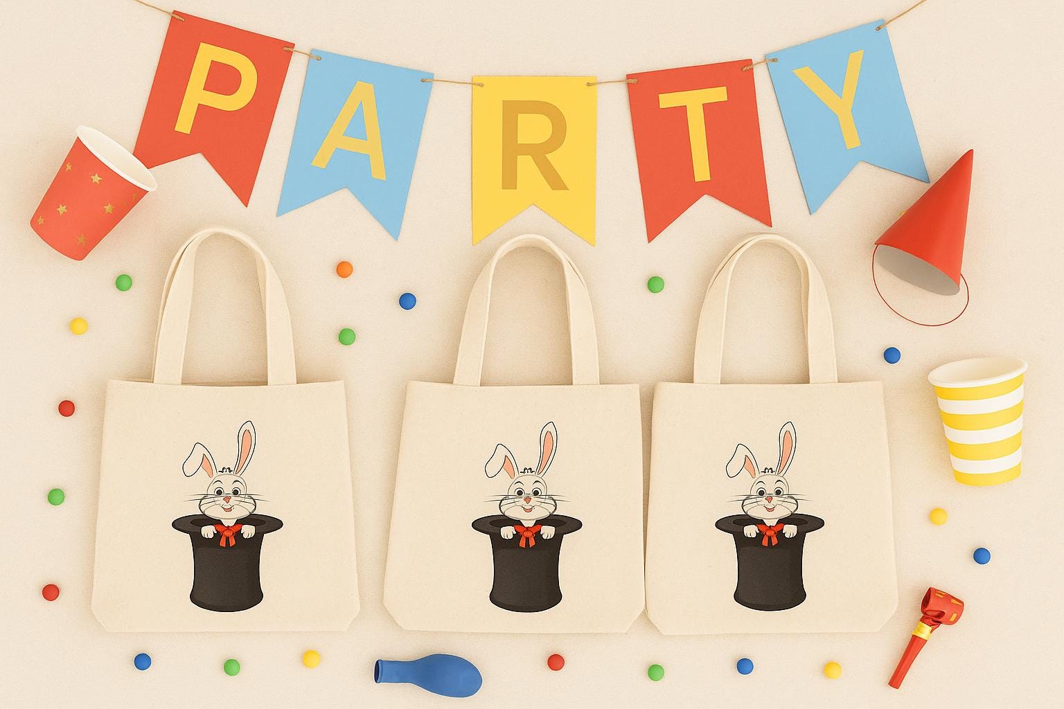 Magic Hat Party Favor Bags - Set of Three Bags