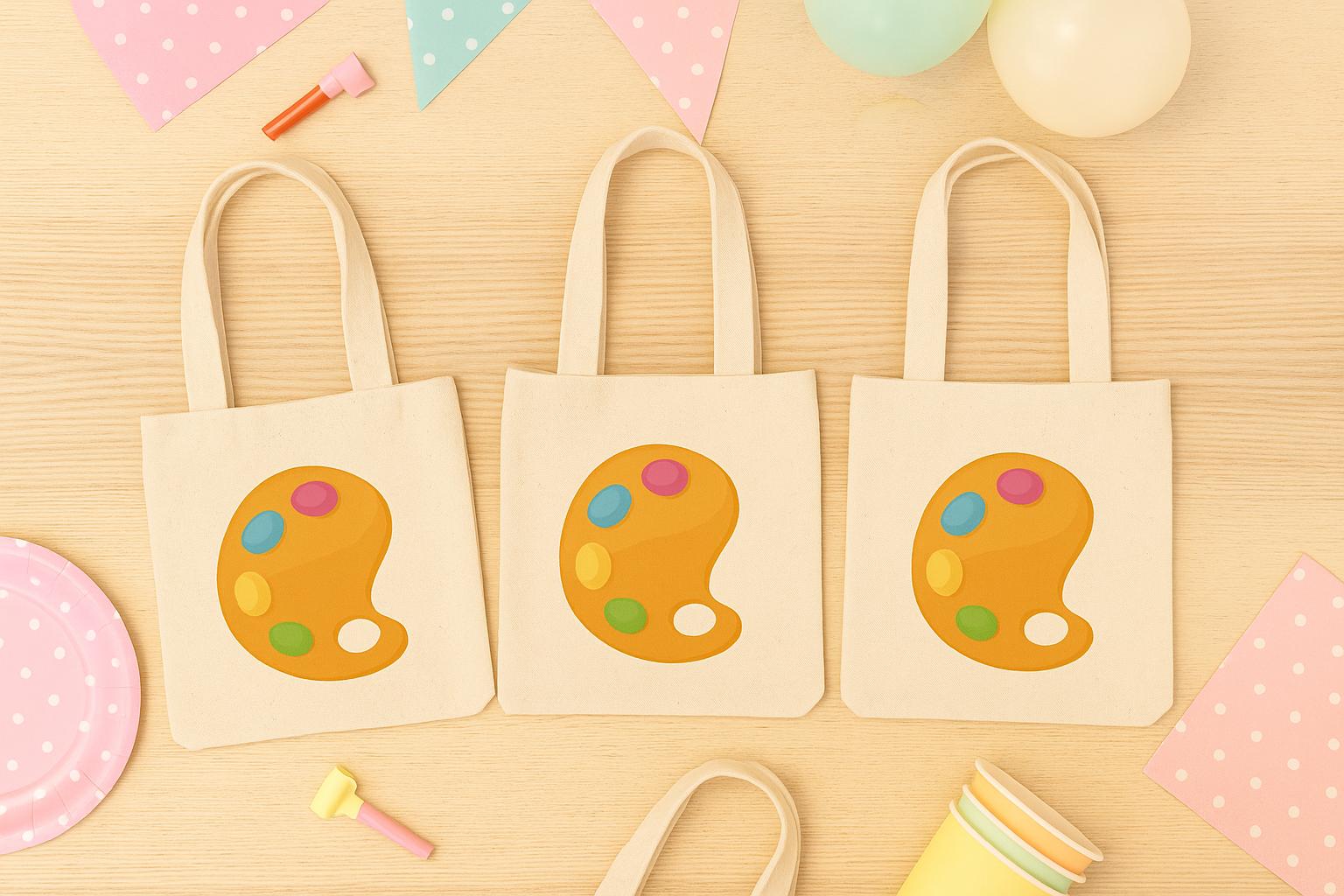Custom Paint Party Favor Bags - Set of Three Bags