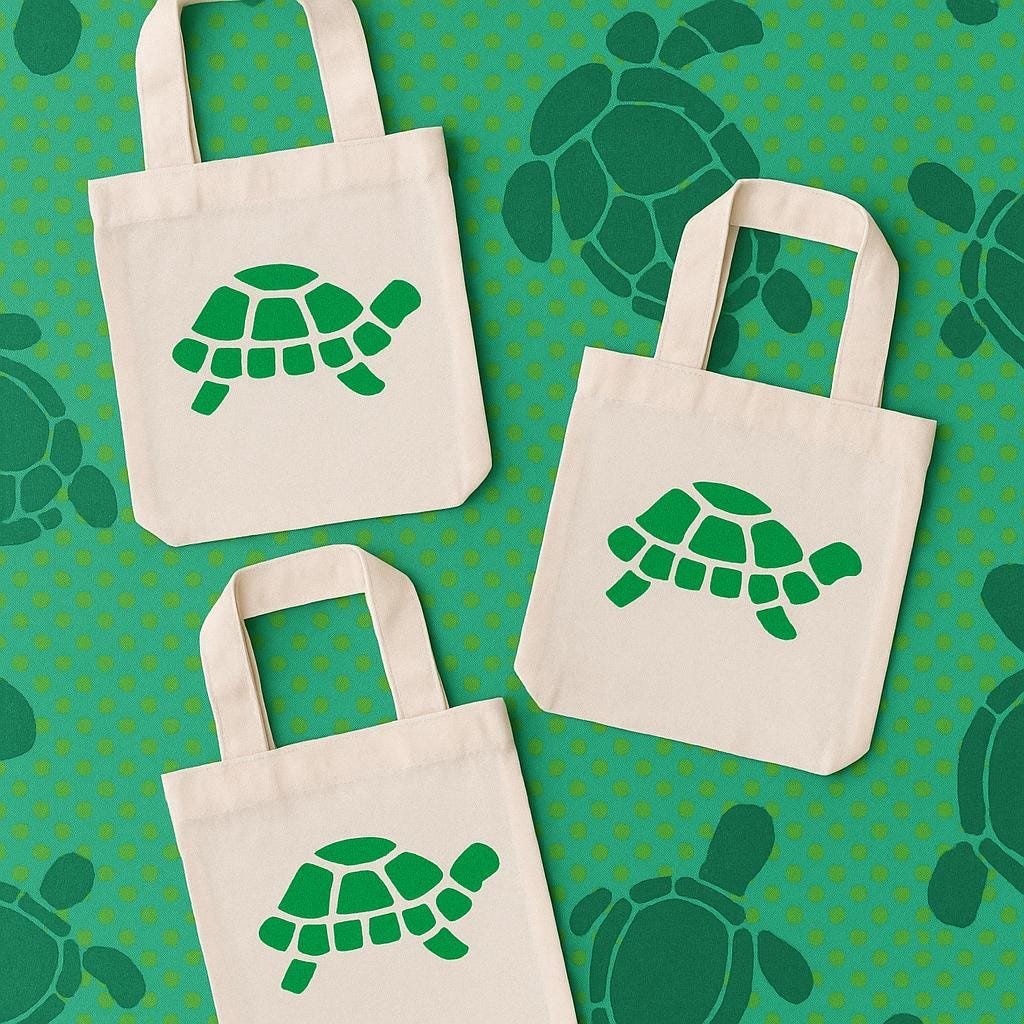 Turtle Party Favor Bags - Set of Three Bags
