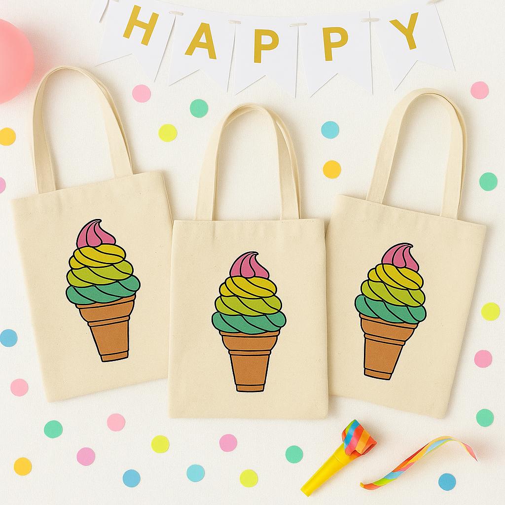 Ice Cream Party Favor Bags - Set of Three Bags