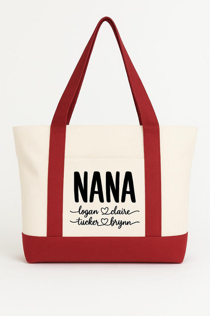 Custom Nana Tote Bag with Grandchildren's Names