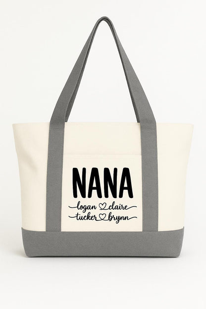 Custom Nana Tote Bag with Grandchildren's Names