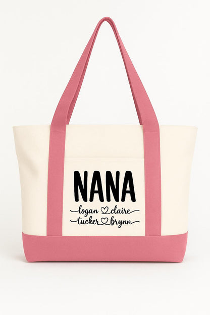 Custom Nana Tote Bag with Grandchildren's Names