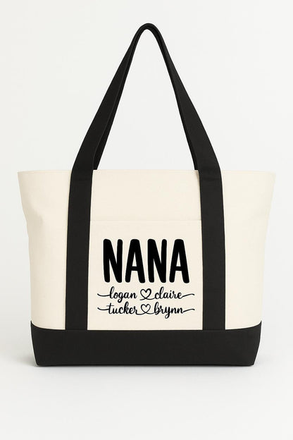 Custom Nana Tote Bag with Grandchildren's Names
