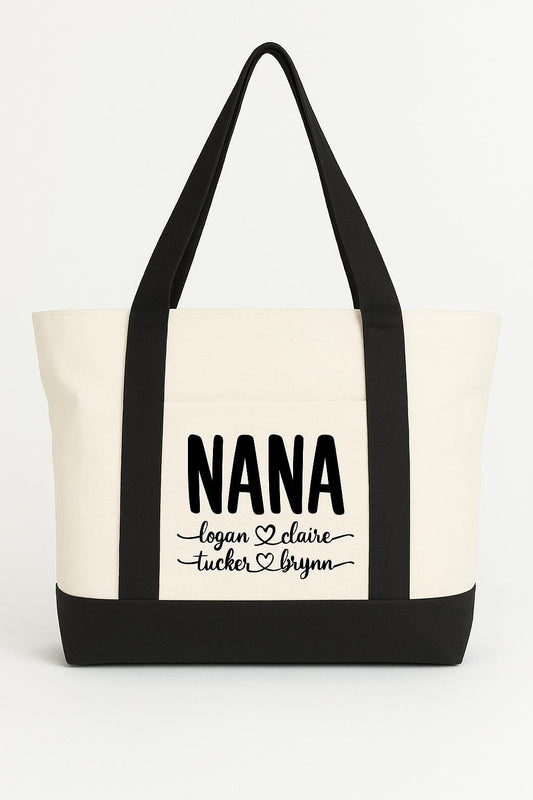 Custom Nana Tote Bag with Grandchildren's Names