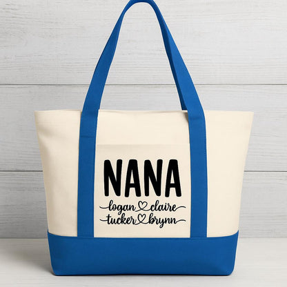 Custom Nana Tote Bag with Grandchildren's Names