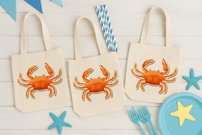 Crab Party Favor Bags - Set of Three Bags