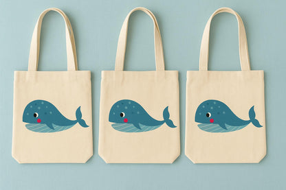 Whale Party Favor Bags - Perfect for Whale or Ocean Themed Parties & Events! - Set of Three Bags