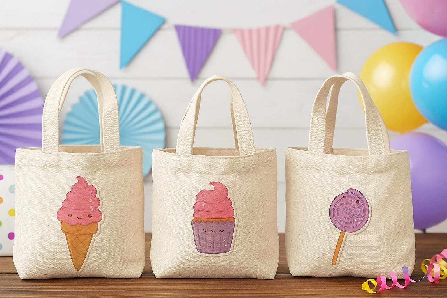 Sweet Treat Party Favor Bags - Set of Three Bags