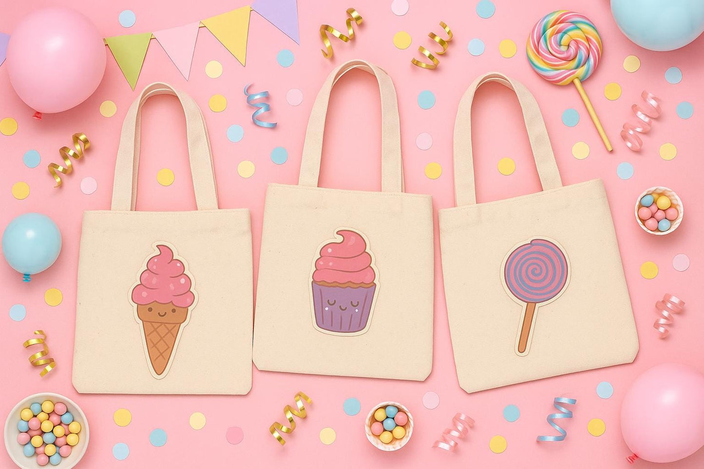 Sweet Treat Party Favor Bags - Set of Three Bags