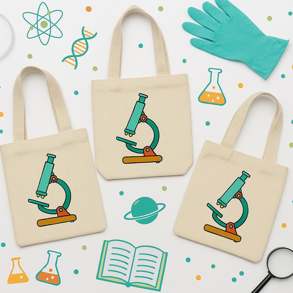 Science Party Favor Bags - Set of Three Bags