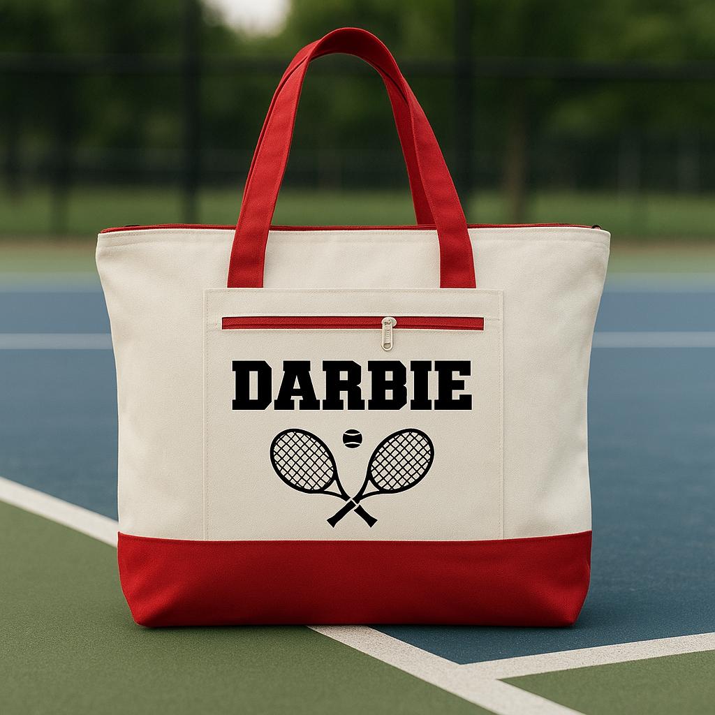 Personalized Tennis Tote Bag - Tennis Player Gift