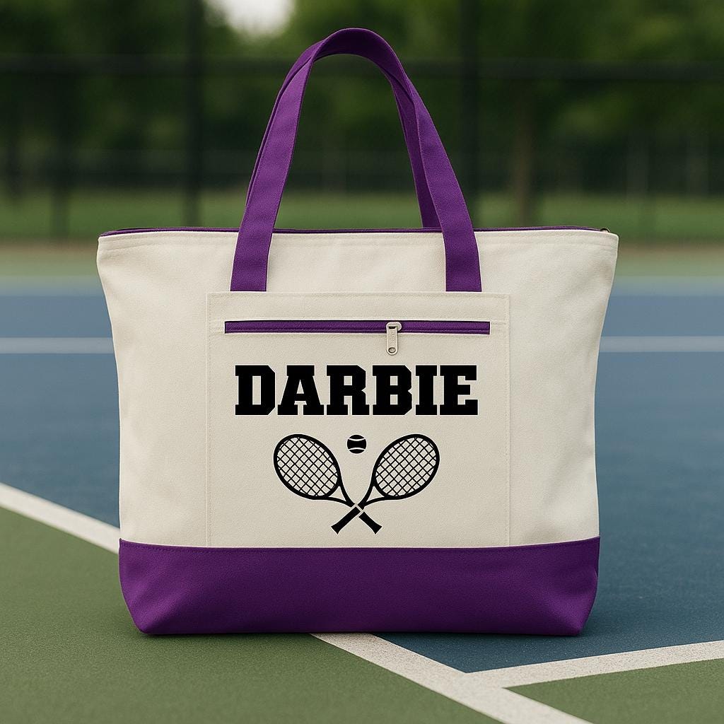 Personalized Tennis Tote Bag - Tennis Player Gift