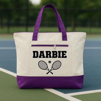 Personalized Tennis Tote Bag - Tennis Player Gift