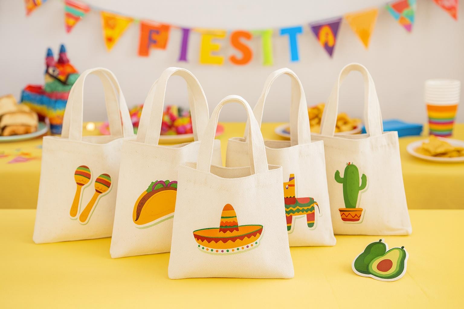 Fiesta Party Favor Bags - Set of Six Bags