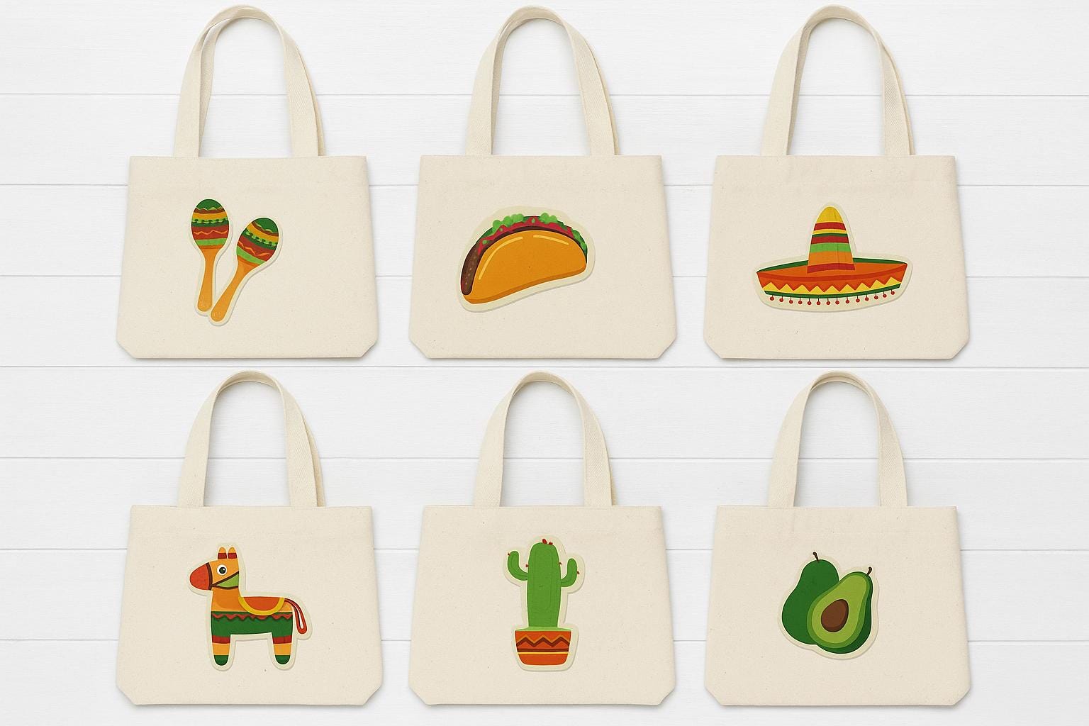 Fiesta Party Favor Bags - Set of Six Bags