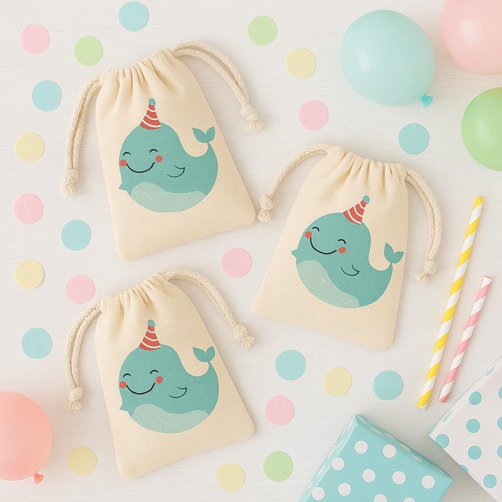 Whale Party Favor Bags - Sold Individually