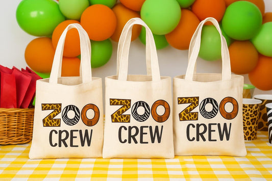 Zoo Crew Party Favor Bags - Perfect for Zoo Themed Parties & Events! - Set of Three Bags