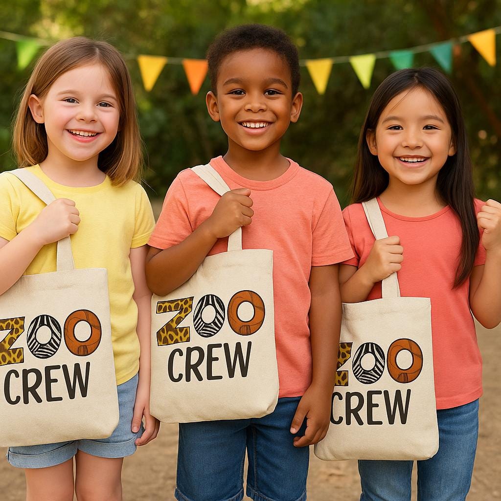 Zoo Crew Party Favor Bags - Perfect for Zoo Themed Parties & Events! - Set of Three Bags