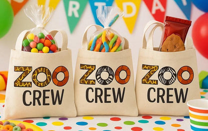 Zoo Crew Party Favor Bags - Perfect for Zoo Themed Parties & Events! - Set of Three Bags