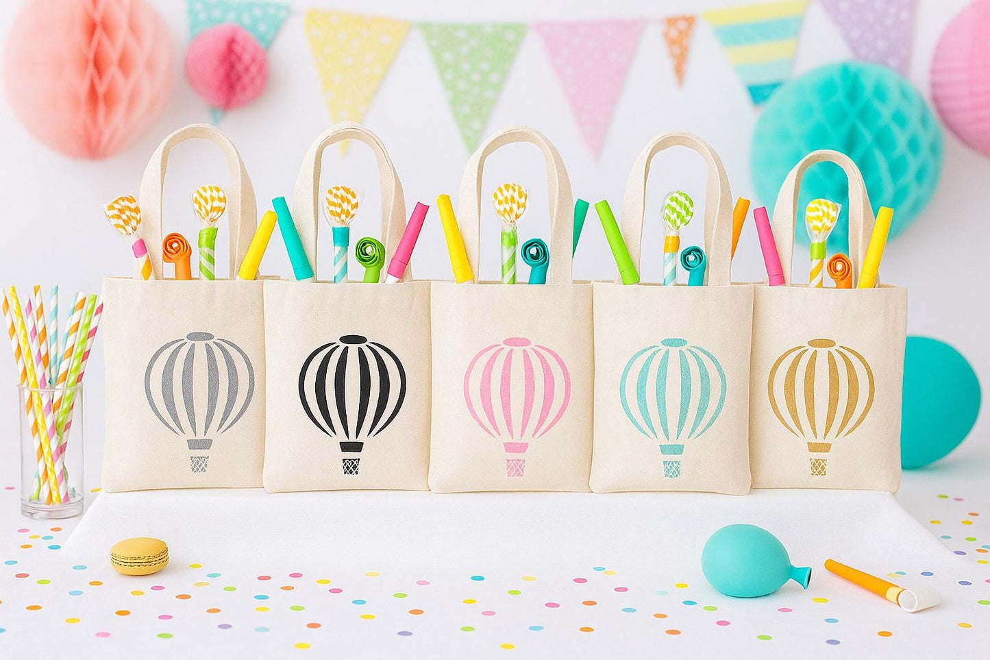 Hot Air Balloon Party Favor Bag – Cotton Canvas Goodie Bag