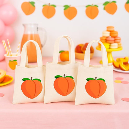 Peach Party Favor Bags - Perfect for Peach Themed Parties & Events! - Set of Three Bags