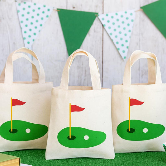 Golf Party Favor Bags - Perfect for Golf Themed Parties & Events! - Set of Three Golf Goodie Bags