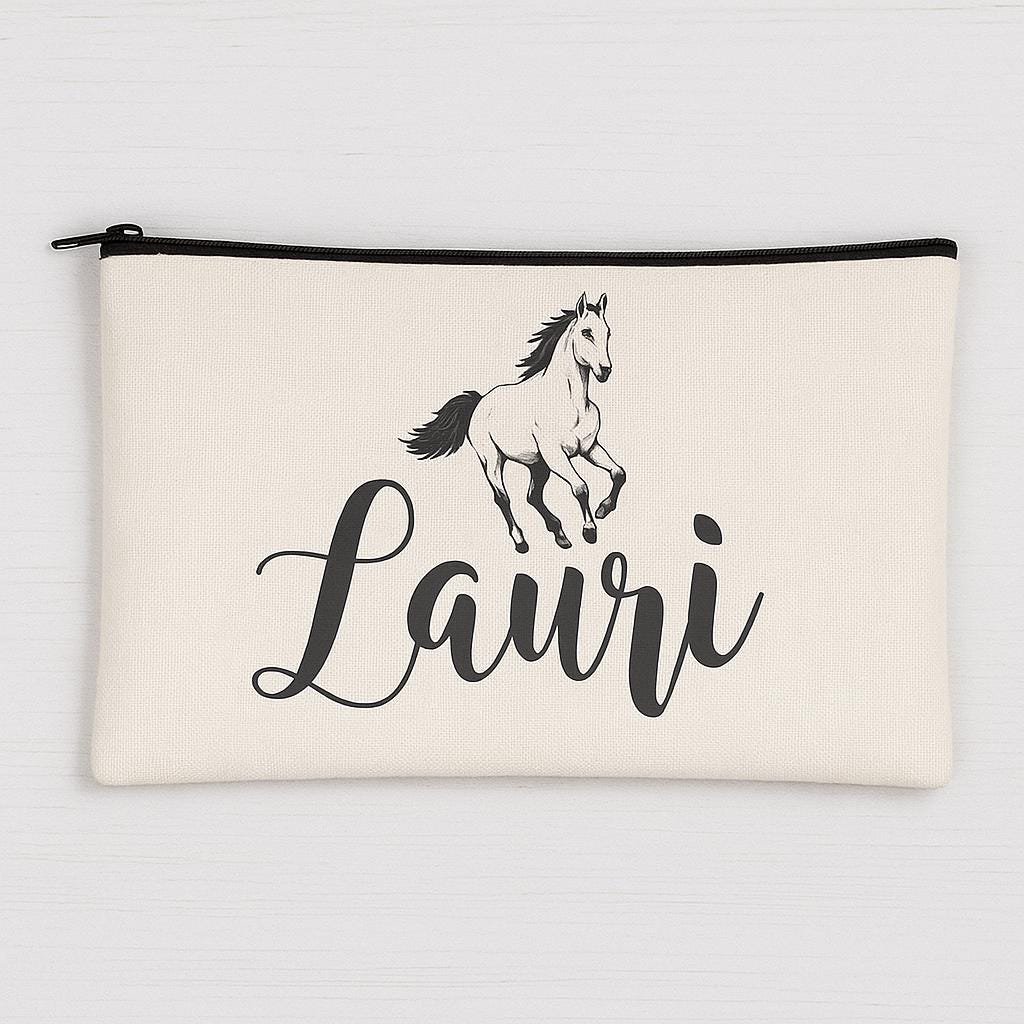 Personalized Horse Cosmetic Bag | Pencil Pouch