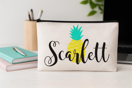 Personalized Pineapple Cosmetic Bag