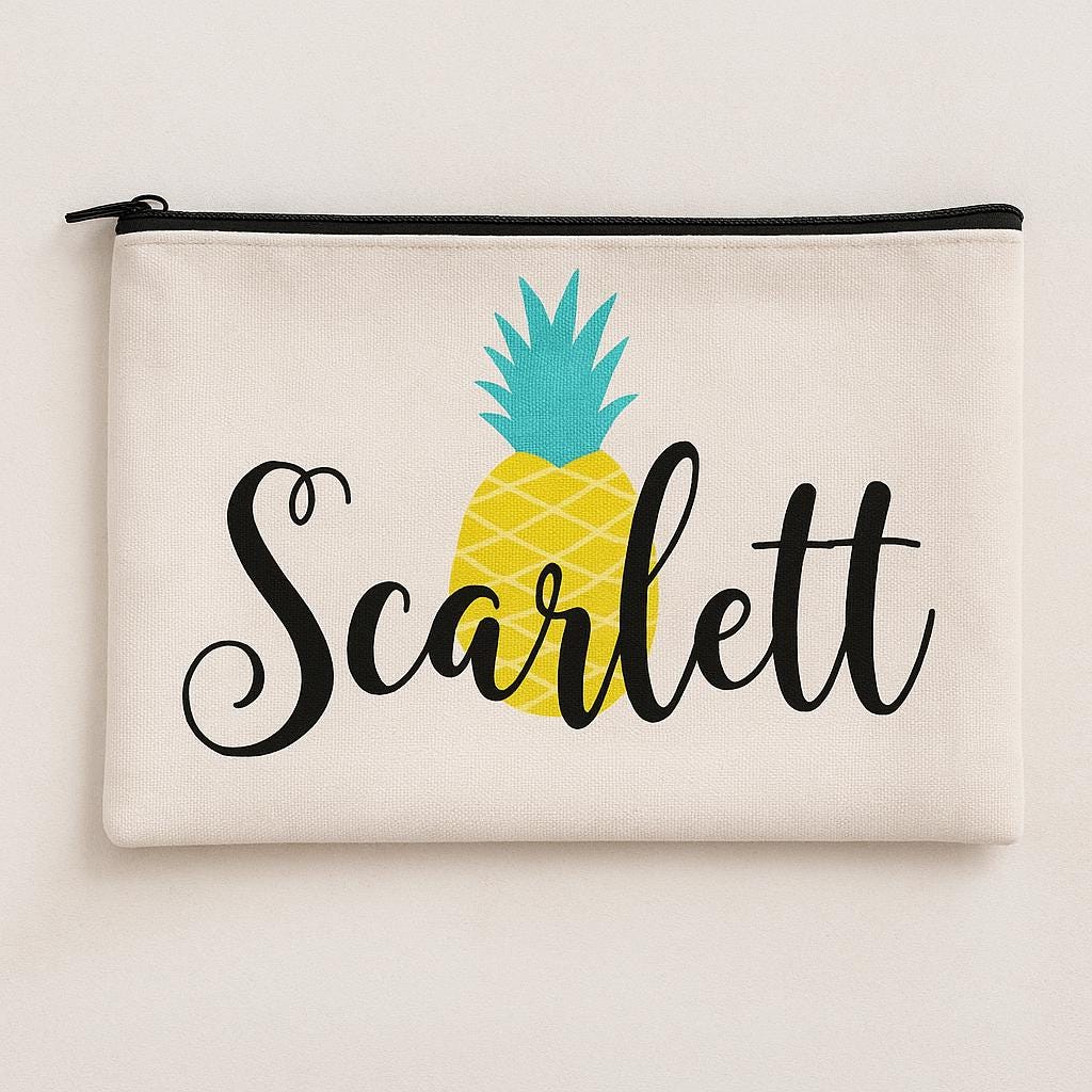 Personalized Pineapple Cosmetic Bag