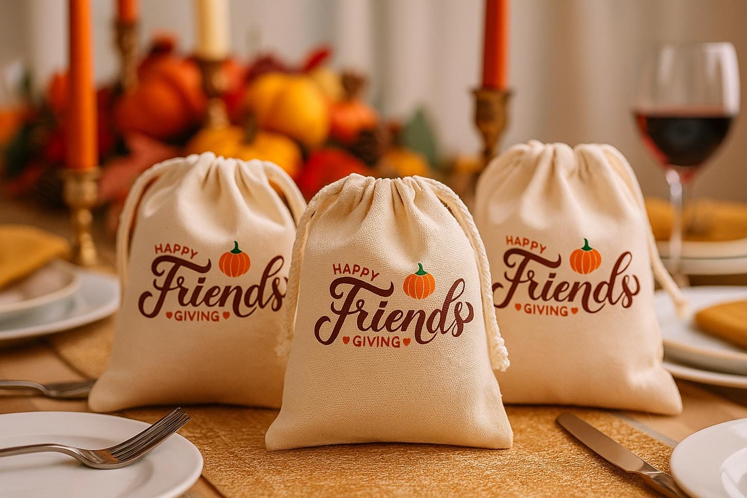 Happy Friendsgiving Party Favor Bags