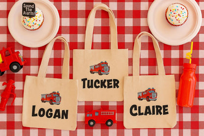 Custom Fire Truck Party Favor Bags - Set of Three Bags