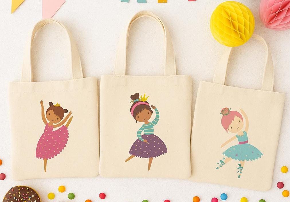 Ballerina Party Favor Bags - Set of Three Bags