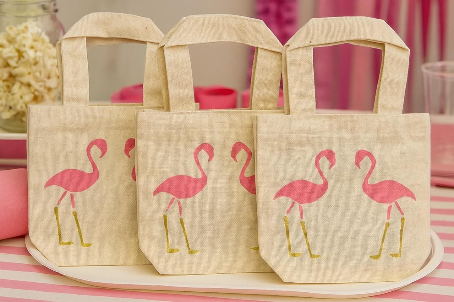 Flamingo Party Favor Bags - Set of 3 Bags
