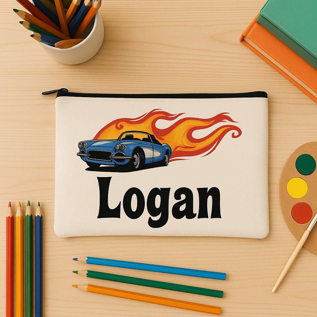 Personalized Race Car Pencil Pouch