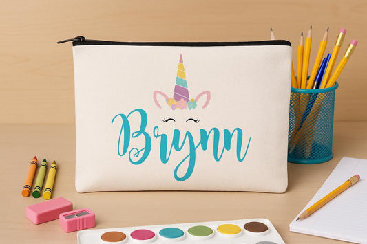 Personalized Unicorn Pencil Pouch