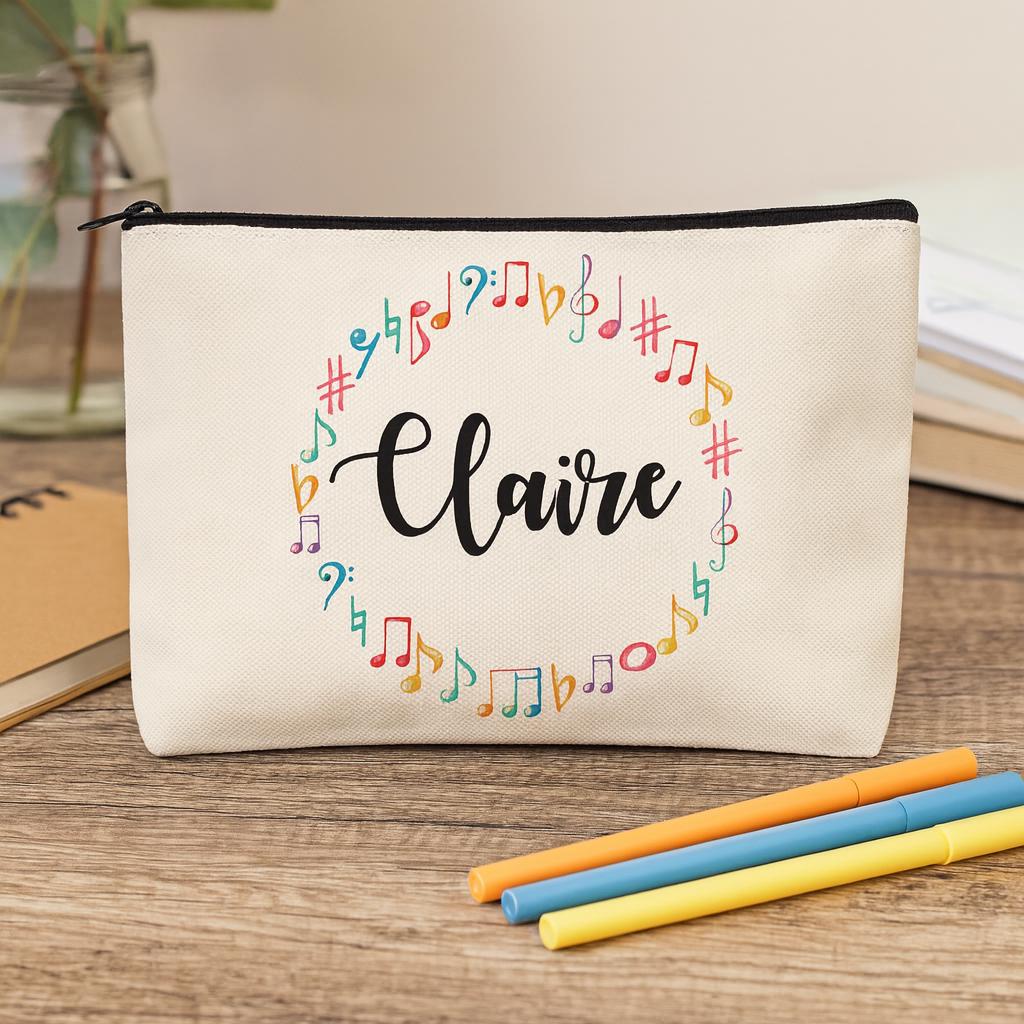 Musician or Music Teacher Gift - Personalized Music Pencil Pouch