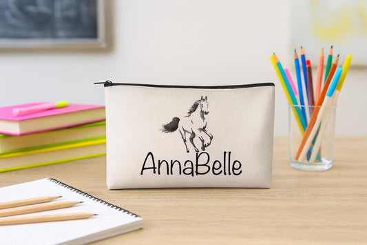 Horse Lover Gift - Personalized Horse Pencil Pouch
