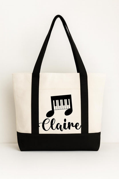 Musician Gift - Personalized Piano Music Tote Bag