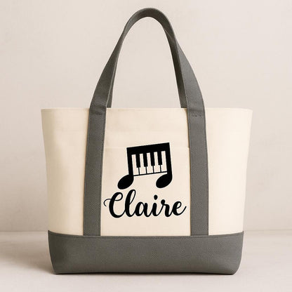 Musician Gift - Personalized Piano Music Tote Bag